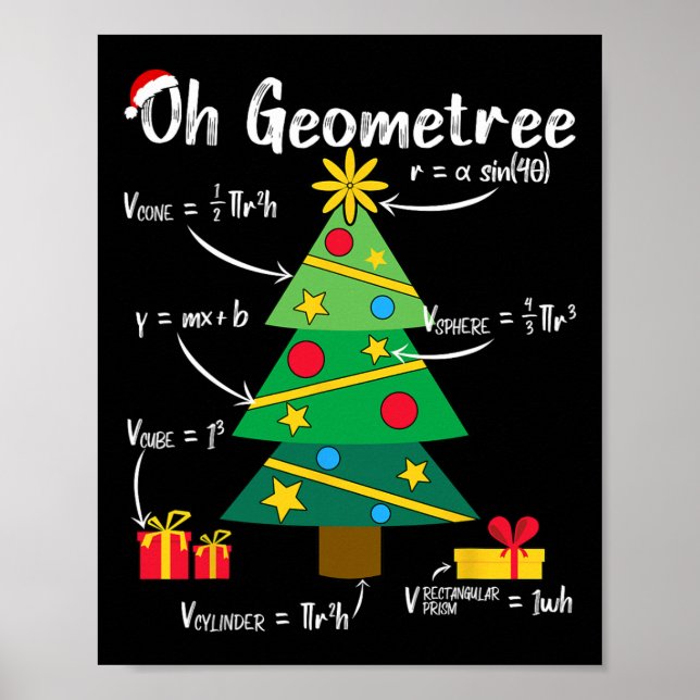 Ach geometrisch lustige Weihnachtsbaumgeometrie ma Poster (Vorne)