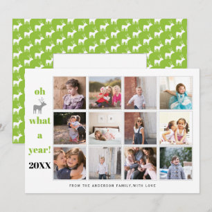 Ach Hirsche, was für ein Jahr Kalk grünes Foto Col Feiertagskarte