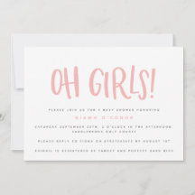 Ach Mädchen, die zwei Babyduschen einladen