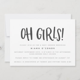 Ach Mädchen, die zwei Babyduschen einladen Feiertagskarte