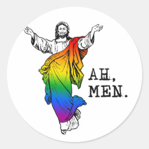 Ach Männer T-Shirt Runder Aufkleber
