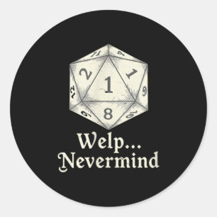 Ach Mensch, D20 Brettspiel Tabletop Rpgs Runder Aufkleber