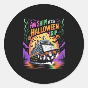 Ach Schiff, es ist ein Halloween-Trip Lustige Kreu Runder Aufkleber