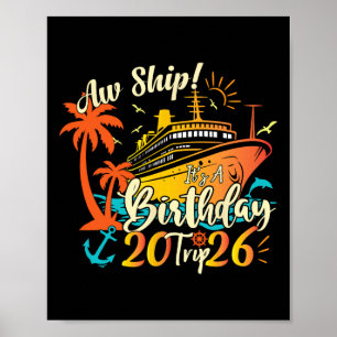 Ach Schiff, es ist eine Geburtstagsreise 2026 Retr Poster