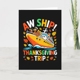 Ach Schiff Lustiger Truthahn Thanksgiving Kreuzfah Karte