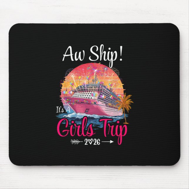 Ach Schiff Mädchen Reise 2026 Kreuzfahrt Gruppe Fa Mousepad (Vorne)