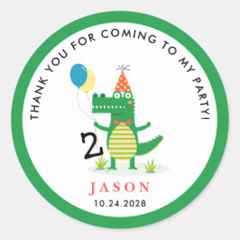 Ach, schläfst Niedlicher Alligator im Kindergeburt Runder Aufkleber