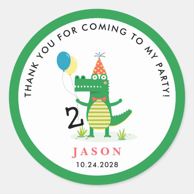 Ach, schläfst Niedlicher Alligator im Kindergeburt Runder Aufkleber (Vorderseite)