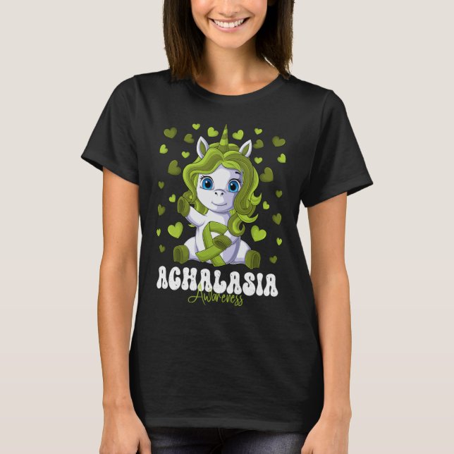 Achalasia Awareness Month Lime Green Ribbon Unicor T-Shirt (Vorderseite)
