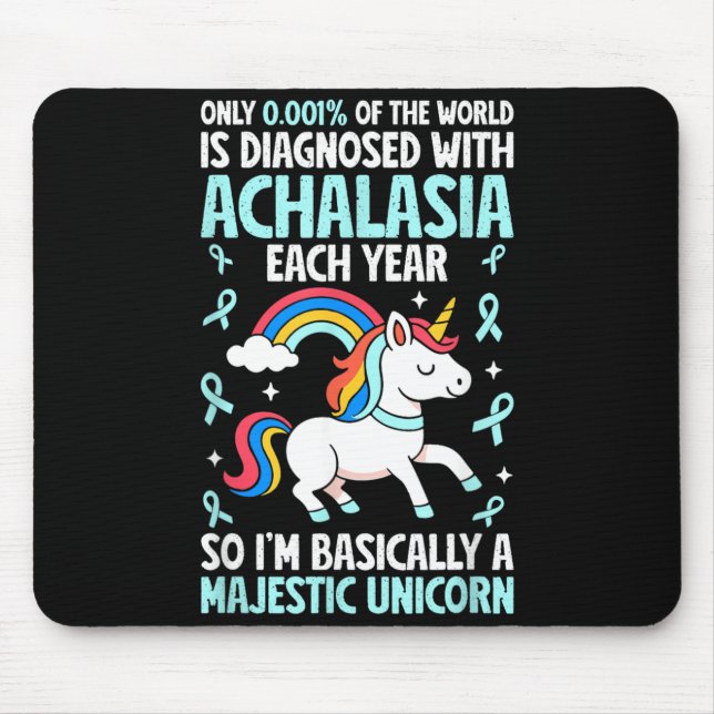 Achalasie Krieger Majestätisches Einhorn Mousepad (Vorne)
