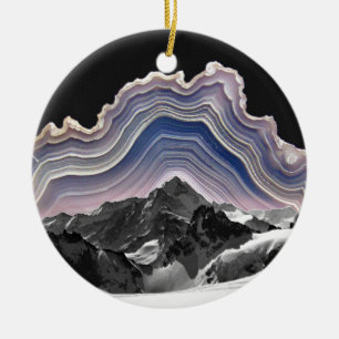 Achat-Berg Keramik Ornament