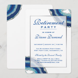 Achat der Marine-Blau-Ruhestands-Party Einladung