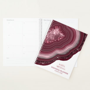 Achat Geode Glitter Hochzeitspläne Burgunderrot ID Planer