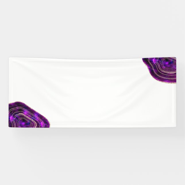Achat Geode kosmische Kristall-lila Glitzer-Fahne Banner (Horizontal)