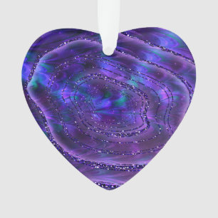 Achat Geode kosmische Kristall-lila Glitzer Ornament