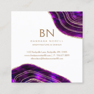 Achat Geode kosmischer Kristall-GoldGlitzer Quadratische Visitenkarte