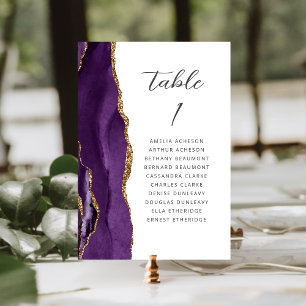 Achat Lila Gold Moderne Schrift Hochzeit Tischnummer