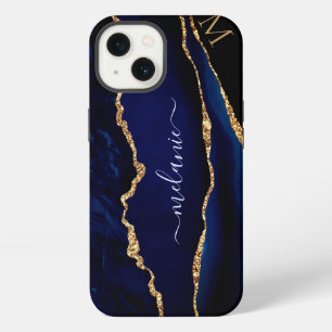 Achat Navy Blau Gold Glitter Monogramm iPhone-Hüll iPhone 13 Hülle