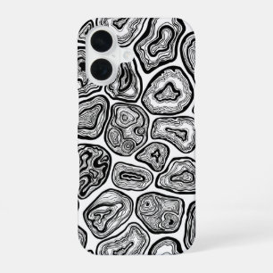 Achatscheiben in Schwarz und Weiß iPhone 16 Hülle