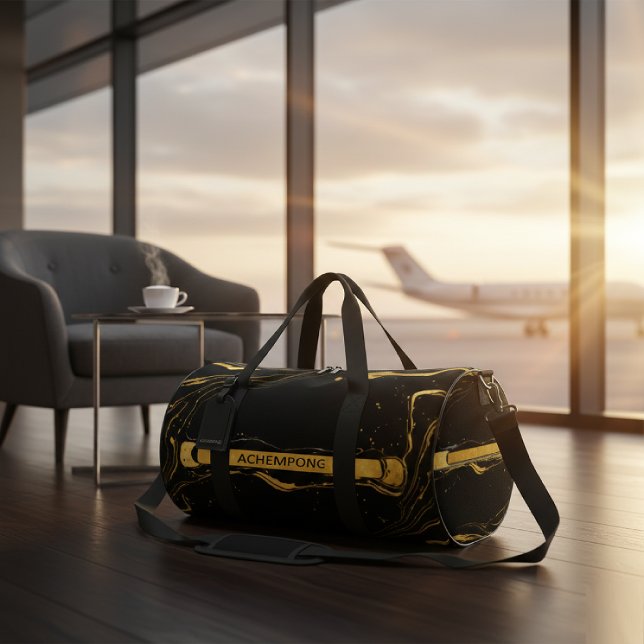 Achempong: Die Aurik-Kaskade | Opulentes flüssiges Duffle Bag (Travel in luxurious style. The Auric Cascade Duffle Bag: Opulent liquid gold art meets Golden Living)