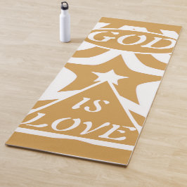 Achempong God is Liebe Star Aztec Gold & White Yogamatte