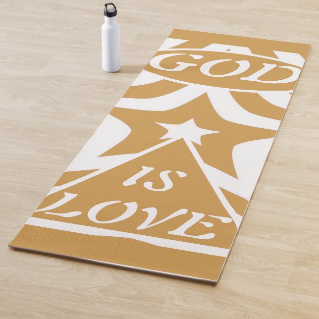 Achempong God is Liebe Star Aztec Gold & White Yogamatte (Beispiel)