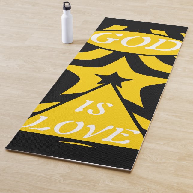 Achempong God Is Love Star Cyber Yellow & Black  Yogamatte (Beispiel)
