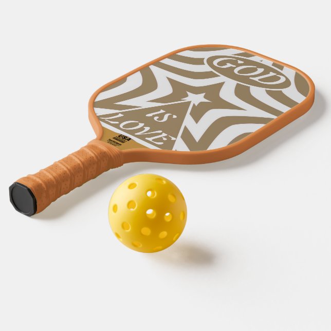Achempong God Is Love Star Light Taupe - Tan Base Pickleball Schläger (Ablage2  )