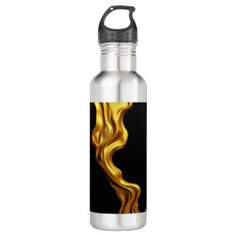 Achempong Gold Black Monochrome Liquid Gold Swirl Edelstahlflasche