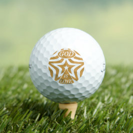 Achempong Gott ist Liebe Stern Aztec Gold & Schwar Golfball