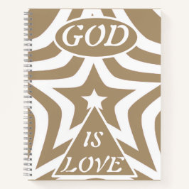Achempong Gott ist Liebe Stern Hellbraun - Glaube Notizbuch