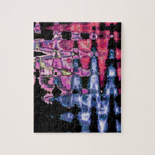 Achempong Modern Synthwave: Pink Blaues Abstrakt Puzzle