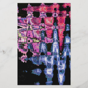 Achempong Modern Synthwave: Pink Blaues Abstraktes Briefpapier