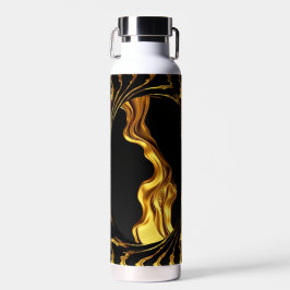 Achempong Opulent Swirl Liquid Gold Black Monochro Trinkflasche