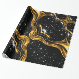 Achempong Signature: Premium Liquid Gold Pattern W Geschenkpapier
