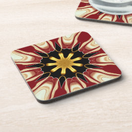 Achempong: Starburst | Deep Crimson & Gold Luxus Getränkeuntersetzer