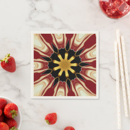Achempong: Starburst | Tiefes Karmesinrot & Gold L Serviette