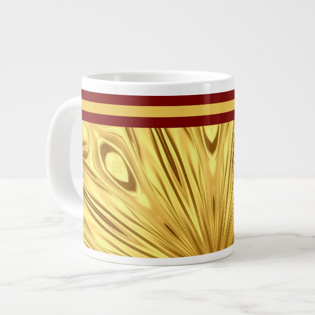 Achempong: The Gilded Zenith Opulent Swirl Crimson Jumbo-Tasse (Vorderseite Links)