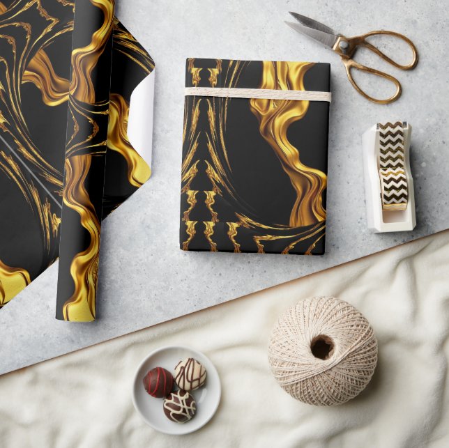 Achempong Zazzle: Luxury Swirl Abstract Art Gift W Geschenkpapier (Kunsthandwerk)