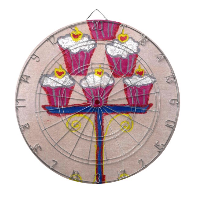 Achempongs künstlerische, inspirierende Cupcake-Co Dartscheibe (vorne)