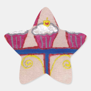 Achempongs künstlerische, inspirierende Cupcake-Co Stern-Aufkleber