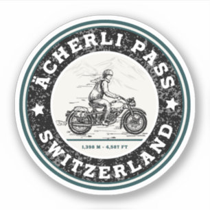 Ächerli Pass Schweizer Alpen Motorradtour Aufkleber