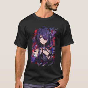 Acheron HSR Lila Schwarze Haare Rote Augen Katana T-Shirt