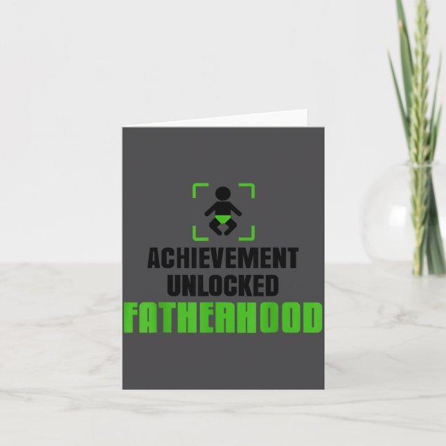 Achievement Unlocked Fatherhood Gamer Video Games  Karte (Vorderseite)