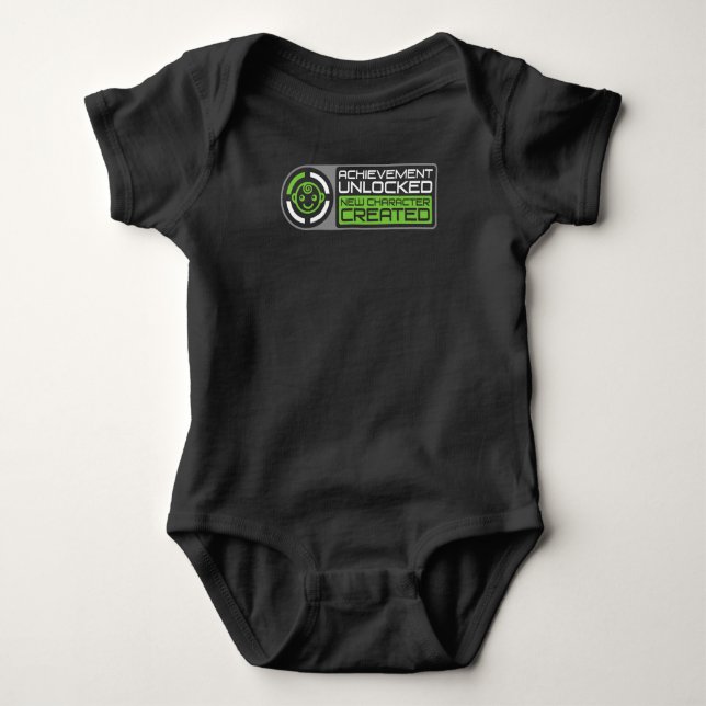 Achievement Unlocked Funny Gamer Dad Pregnancy Man Baby Strampler (Vorderseite)