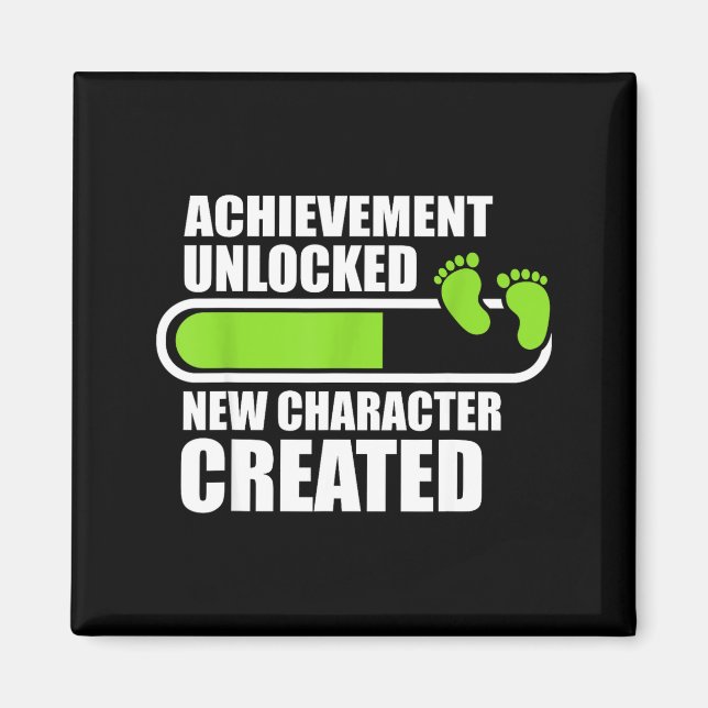 Achievement Unlocked New Character D Funny Pregnan Magnet (Vorne)
