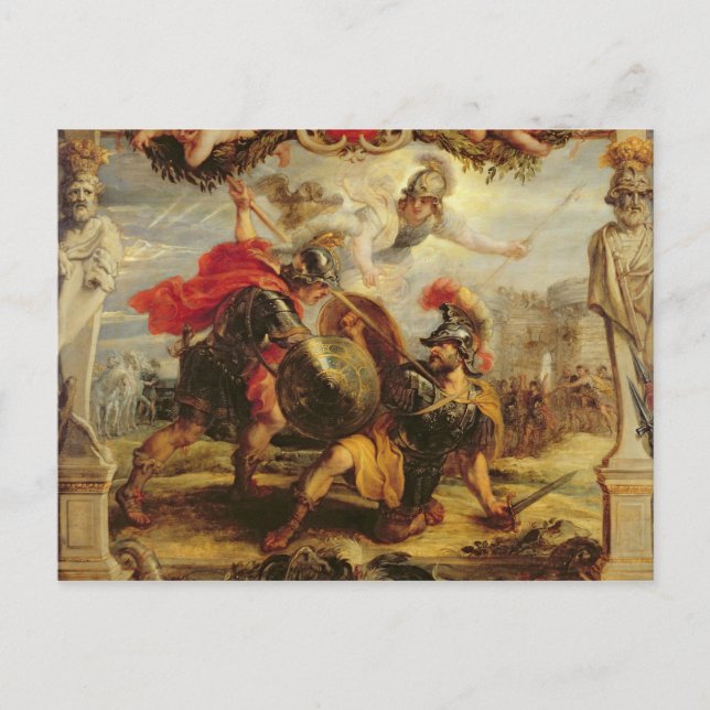 Achilles besiegte Hector, 1630-32 Postkarte (Vorderseite)