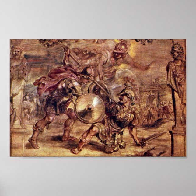 Achilles besiegte Hector, von Peter Paul Rubens. Poster (Vorne)