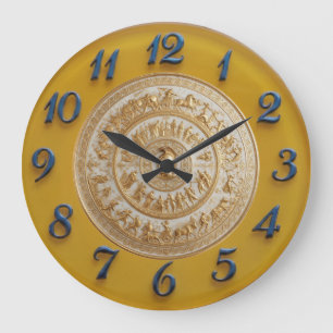 Achilles Schild Zitrone Zifferblatt Größere runde  Große Wanduhr