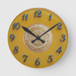 Achilles Schild Zitronen Zifferblatt Runde Wanduhr